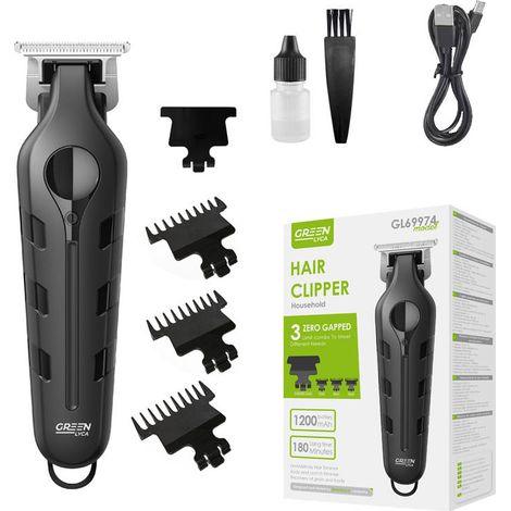 Tondeuse à cheveux LYCA GL69974 verte, moteur 7200 tr/min, chargement USB-C, autonomie de 180 minutes et hautes performances