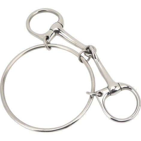 Mors de cheval en acier inoxydable de 125 mm, 125 mm (5 pouces), anneau libre, pour l'entraînement en extérieur (1/5)