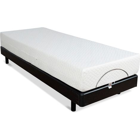 BELLECOUR LITERIE  Ensemble BODYSOFT 90x190 cm  Sommier électrique + Matelas Mémoire de forme (1/5)