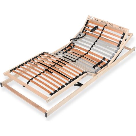 Lattenrost 100x200 cm elektrisch verstellbares Kopf & Fußteil fertig montiert 28 Latten 5 Zonen