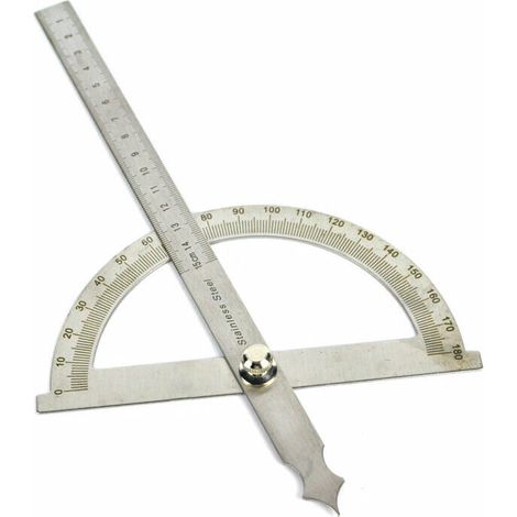 0-180 Degrés Rapport D'angle à Tête Ronde, Multifonctionnel En Acier Inoxydable Protractor Angle (1/4)