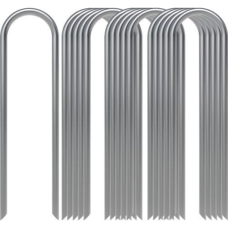 50 Pièces piquets de Fixation en Acier galvanisé Inoxydable H150mm, L25mm, Ø2,9 mm