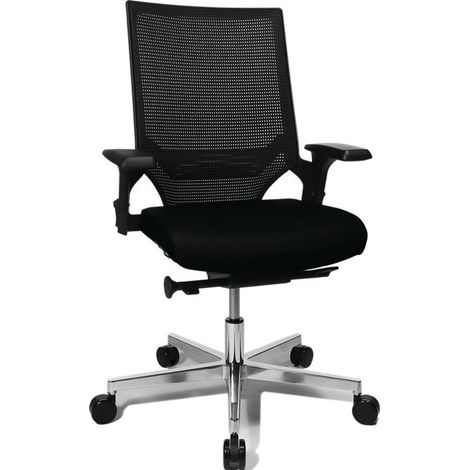 Silla giratoria de oficina con tecnología de sincronización de puntos negro / negro 450-550mm Trgf110kg TOPSTAR
