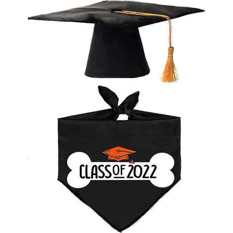 Gorros de graduación para mascotas, sombreros de graduación para perros negros, pañuelo de graduación para perros (1/5)