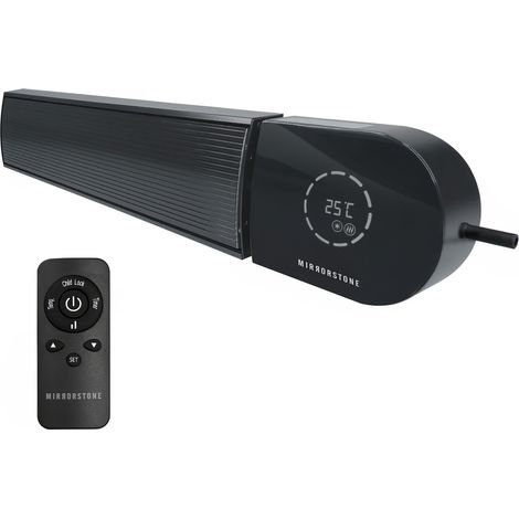 Mirrorstone 1200W Ionis Wi-Fi Remote Far Infrared Bar Heater Black ,Wall and Ceiling Mounted (1/4)