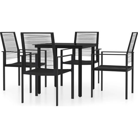 Ensemble à manger de jardin 5 pcs，Salon de jardin Noir CFW65268 (1/5)