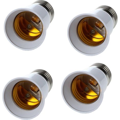 4 x E27 pour E27 poire support argent Tone blanc adaptateur Extender (1/3)