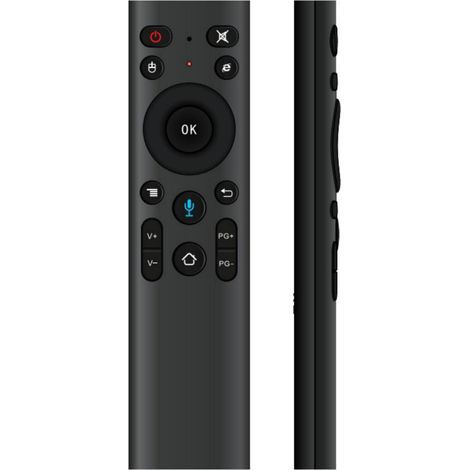 Q5+ Ratón volador con control por voz de 2,4 GHz y giroscopio, control remoto por voz para decodificador de Smart TV, ratón aéreo Q5+ de 17 teclas (1/5)