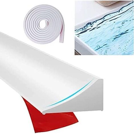 Barriera d'acqua in silicone da 300 cm, barriera per doccia e sistema di ritenzione idrica per soglia doccia pieghevole, striscia di ritenzione impermeabile autoadesiva, diga per porta doc
