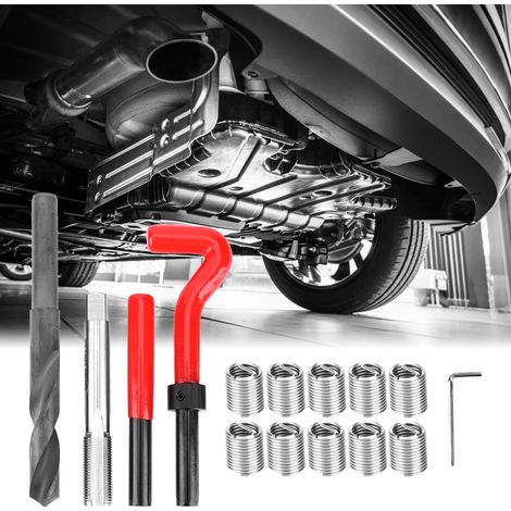 Kit de réparation de filetage 15 pièces, clé dynamométrique en acier inoxydable, insert fileté pour voiture M14x1,25 (1/5)