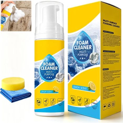 Nettoyant Mousse Multi-Enzymes 4-en-1 – Polyvalent – Pour Intérieur Auto, Cuisine, Salle de Bain, Canapé – Nettoyage en Profondeur – Parfum Citron Frais-1 pièce (1/5)