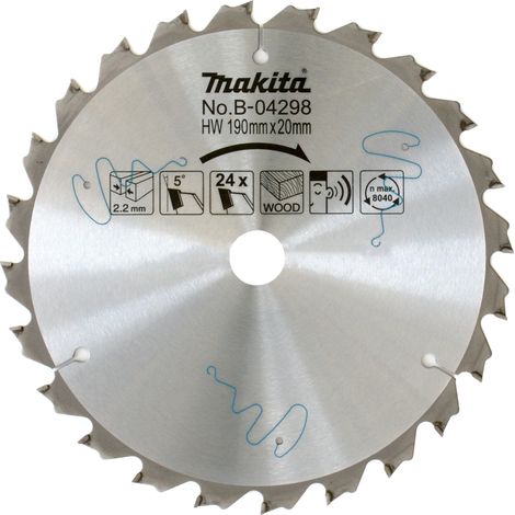 Lame de scie Makita 190x2 2x20 0 mm Z24 5°