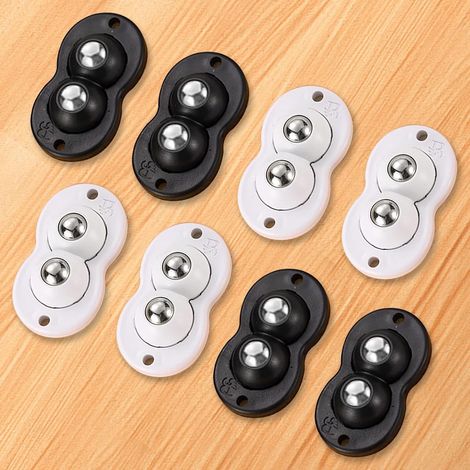 CCYKXA Small Casters, 8 pcs Mini Self-Adhesive Swivel Casters, Small Swivel Casters, 360 Degree Rotating Mobile Pulley with 2 Casters, Suitable for Various Storage Boxes (1/5)