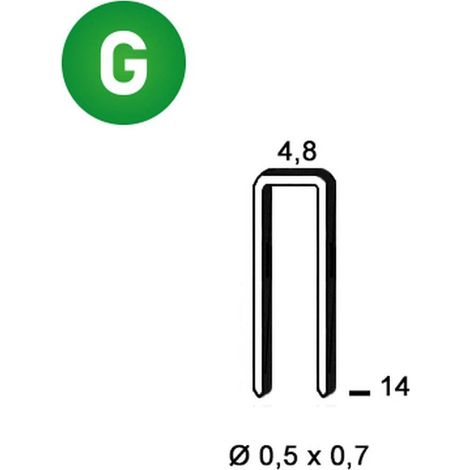 14 000 Agrafes Galvanisées U-14 - 4.8x14x0.5x0.7 mm - D-Work
