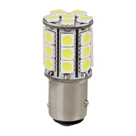 12V Hyper-Led 81 - 27 SMD x 3 chips - (P21/5W) - BAY15d - 1 pz - Scatola - Bianco (1/4)