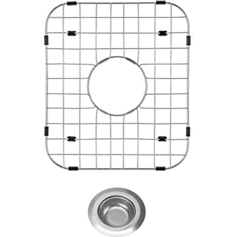 Grille de protection pour évier de cuisine en acier inoxydable avec trou de drainage central, protection d'évier en métal résistant à la rouille avec crépines d'évier (drain central) (1/5)