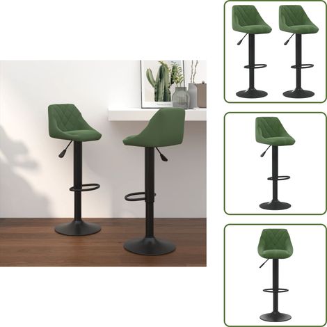 The Living Store Taburetes de cocina 2 unidades terciopelo verde oscuro - Taburetes de bar