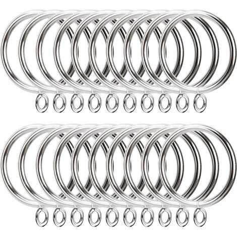 50 Stück Metall-Vorhangringe, 38 mm Innendurchmesser, silberne Vorhangringe zum Aufhängen an Fenstern, Türen und Duschvorhängen (1/5)