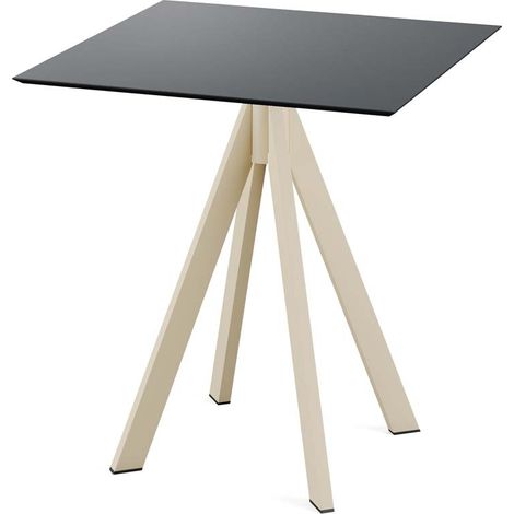 Table de bistrot Infinity avec piètement sable + plateau HPL 70x70 cm - Veba