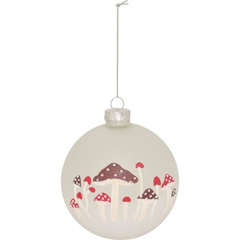 Palla di vetro a fungo d.10cm bianco - Atmosphera créateur d'intérieur