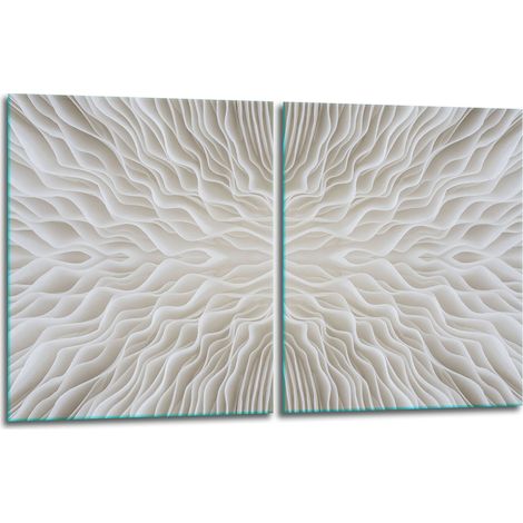 2 plaques de protection en verre pour cuisinière 40x52 blanches (1/5)
