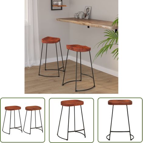 Furniture Limited - Tabourets de bar Gavin lot de 2 45x40x63cm (1/5)