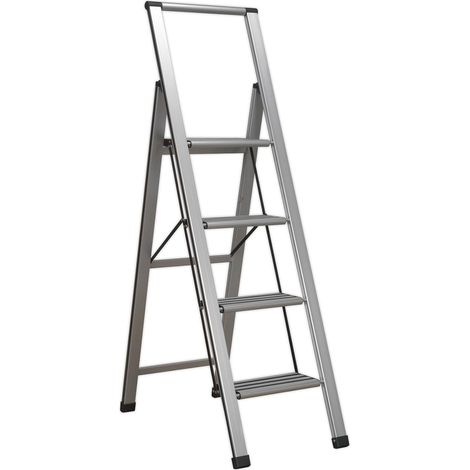 Apsl4 Aluminium professionnel Escabeau pliable en 4 étapes Capacité de 150 kg (1/4)