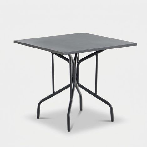 Quadratischer Metalltisch für Essbereich und Bistro 80x80 cm Alvaro - Anthrazit (1/5)