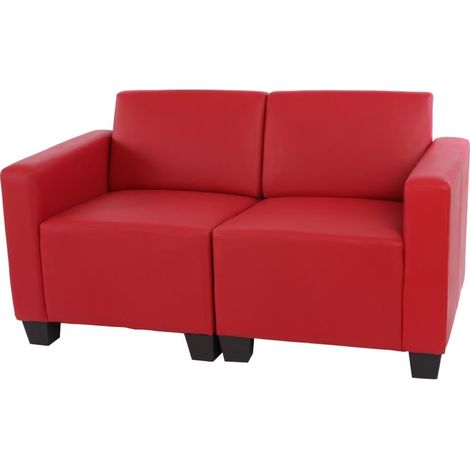 [NEUWERTIG] Modular 2-Sitzer Sofa Couch Moncalieri, Kunstleder rot