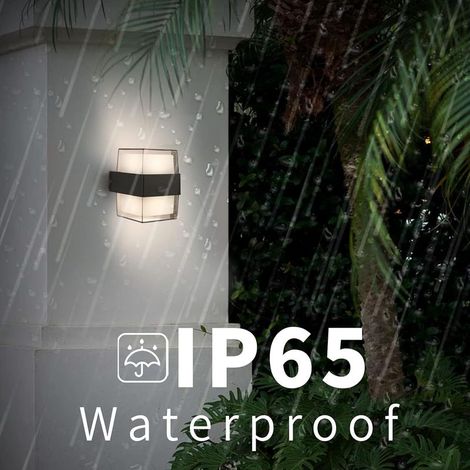 GROOFOO Applique Murale Extérieur 2×5W LED éclairage Mural IP65 étanche Luminaires Extérieur Mural Blanc Chaud 3000K haut et bas 750LM Noir pour Intérieur Chambre Maison Couloir Salon Jardin Terrasse (1/4)