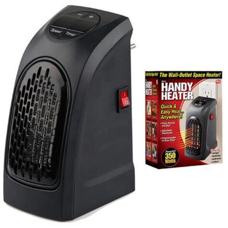 ZOLGINAH Tropicano Plug Heater - Mini radiateur électrique céramique 1500W, Léger et compact, Thermostat réglable, 2 puissances, Fonction ventilateur, Technologie PTC,Noir (1/4)
