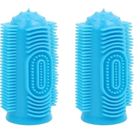 4 pièces Brosse à dents à doigt, poils enveloppants en silicone alimentaire, pour chien et chat, nettoyage dentaire et massage des gencives (1/5)