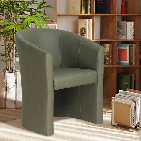 Fauteuil cabriolet vert kaki en PU ELIOT (1/5)