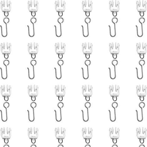 30-teiliges Set aus Rollen und Haken für Gardinenschienen, Badezimmerschienen, gebogene Schienen und Haken (1/5)