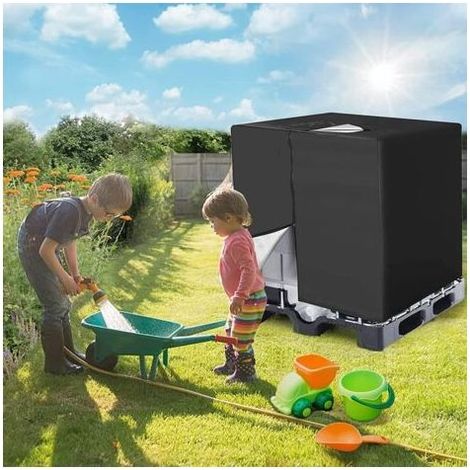 Bâche de réservoir d'eau, 420D Réservoir d'eau Couvercle, Bache pour Cuve 1000 L IBC, Anti-poussière Anti-UV Anti-Pluie (116 x 100 x 120 cm) (1/3)