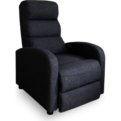 Fauteuil relax manuel Lasco tissu noir