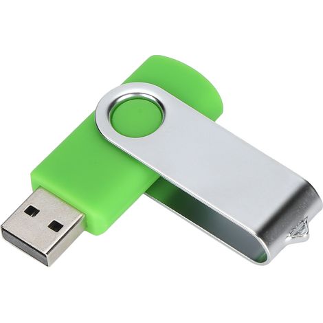 2 GB drehbarer USB-Stick in Bonbongrün, 2 GB, für PC und Tablet. (1/5)