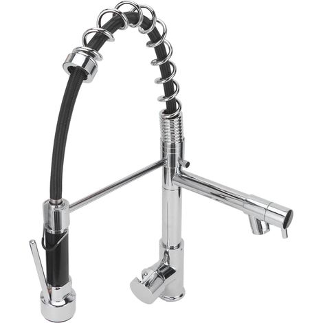 Robinet d'évier G1/2 avec douchette extractible, finition cuivre brossé, poignée unique, robinet de cuisine (1/5)