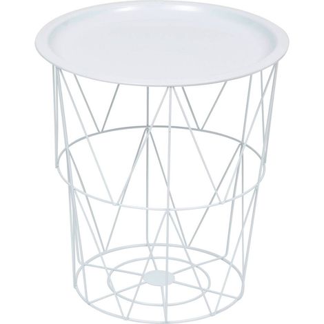 Mesa auxiliar Kumi blanca 40x37x37cm - Atmosphera créateur d'intérieur