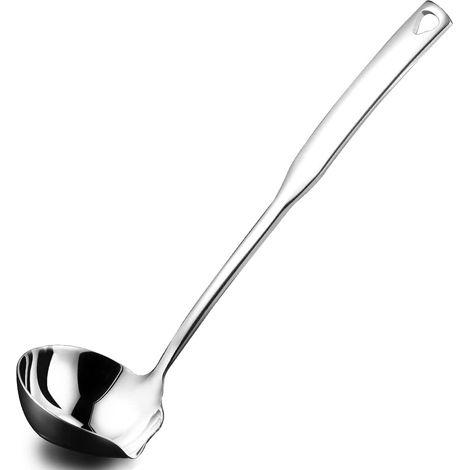 Louche à soupe - 1 pièce - Acier inoxydable 304 - Bec verseur - Cuisine et service - 30 cm