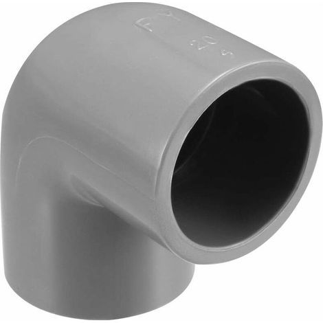 sourcing map 10pcs 20mm Coude PVC Raccord Tuyau 90° gris Adaptateur(Diamètre intérieur:G1/2) (1/4)