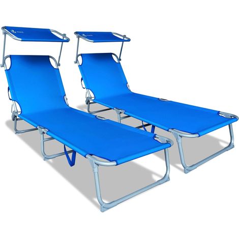Transat pare soleil Lot de 2 pcs bleu (1/5)