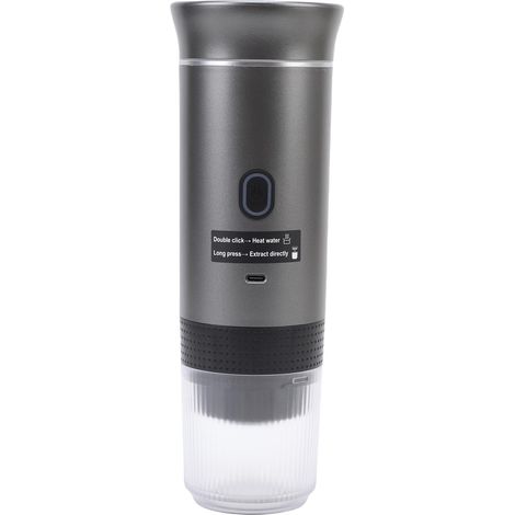 Cafetière portable à capsules 72 W, tasse de 120 ml, entièrement automatique, pour la maison, les voyages et l'extérieur (gris) (1/5)