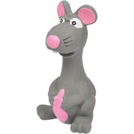 Jouet souris couineuse pour chiens, en latex, gris, 14 cm de haut, livraison gratuite. (1/3)