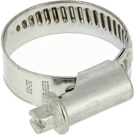 Collier inox crémaillère emboutie bande pleine 12mm Ø20 à 32