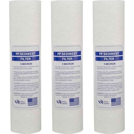 10 pouces-254mm filtre à eau, Polypropylène Cartouche, PP Coton Filtre À Sédiments Remplacement 3 Pièces - 5 Micron-Ywey (1/5)