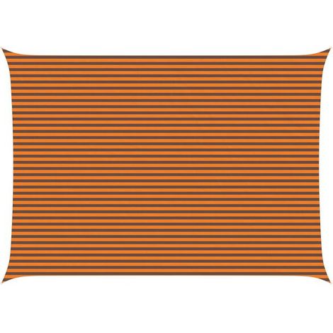 Voile d'ombrage orange-brun, 7 x 5 mètres, 100% polyester Oxford.