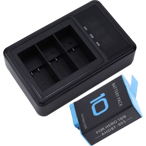 Chargeur de batterie portable à 3 canaux pour caméras d'action Go Hero 9 et 10 (1/5)
