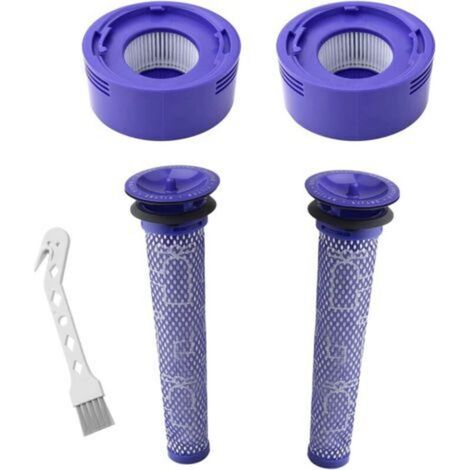 Filtre pour Dyson V8/V7, Filtres de Rechange Lavable pour Aspirateur Dyson V7/V8 Absolute et Animal, Accessoire Aspirateur pour Dyson V8 Avec 2 Post-Filtres HEPA, 2 Pré-Filtres, 1 Outil