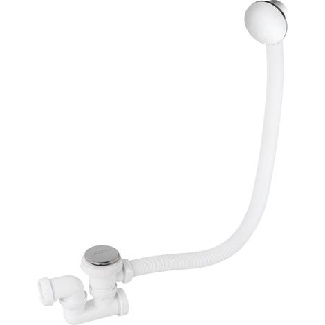Vidage complet de baignoire L700 pour baignoire standard avec siphon orientable et bonde quick clac, Wirquin 30723100, blanc